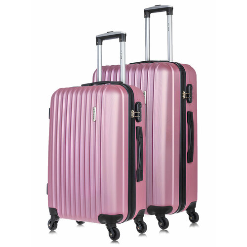 фото Комплект чемоданов l'case krabi, 2 шт., 94 л, размер m/l, золотой, розовый