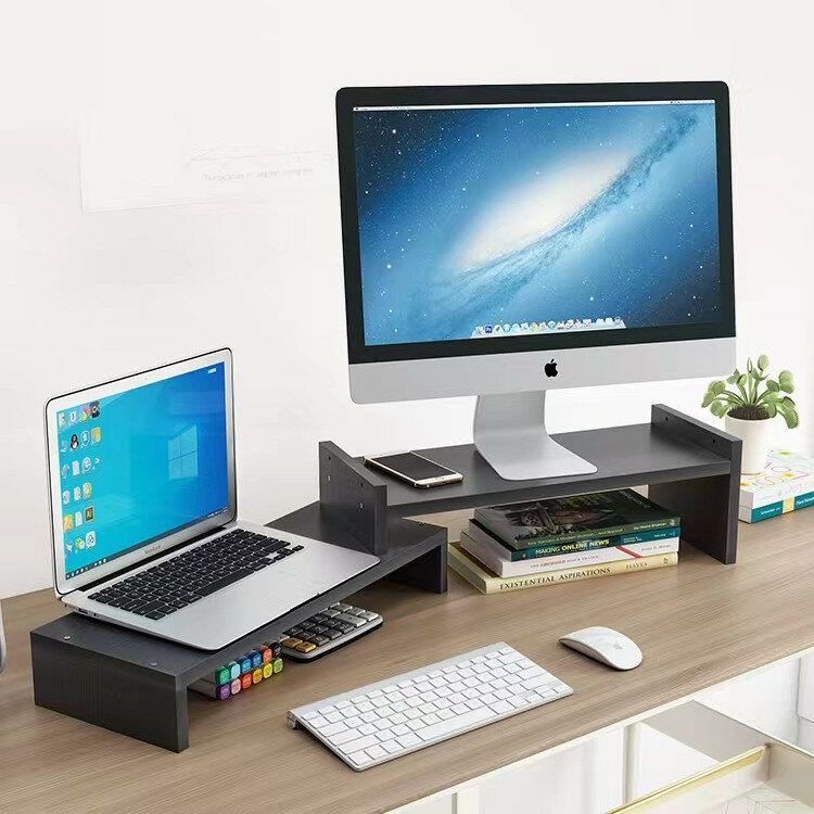 Подставка под монитор на рабочий стол, настольный органайзер для монитора, ноутбука, моноблока, черный