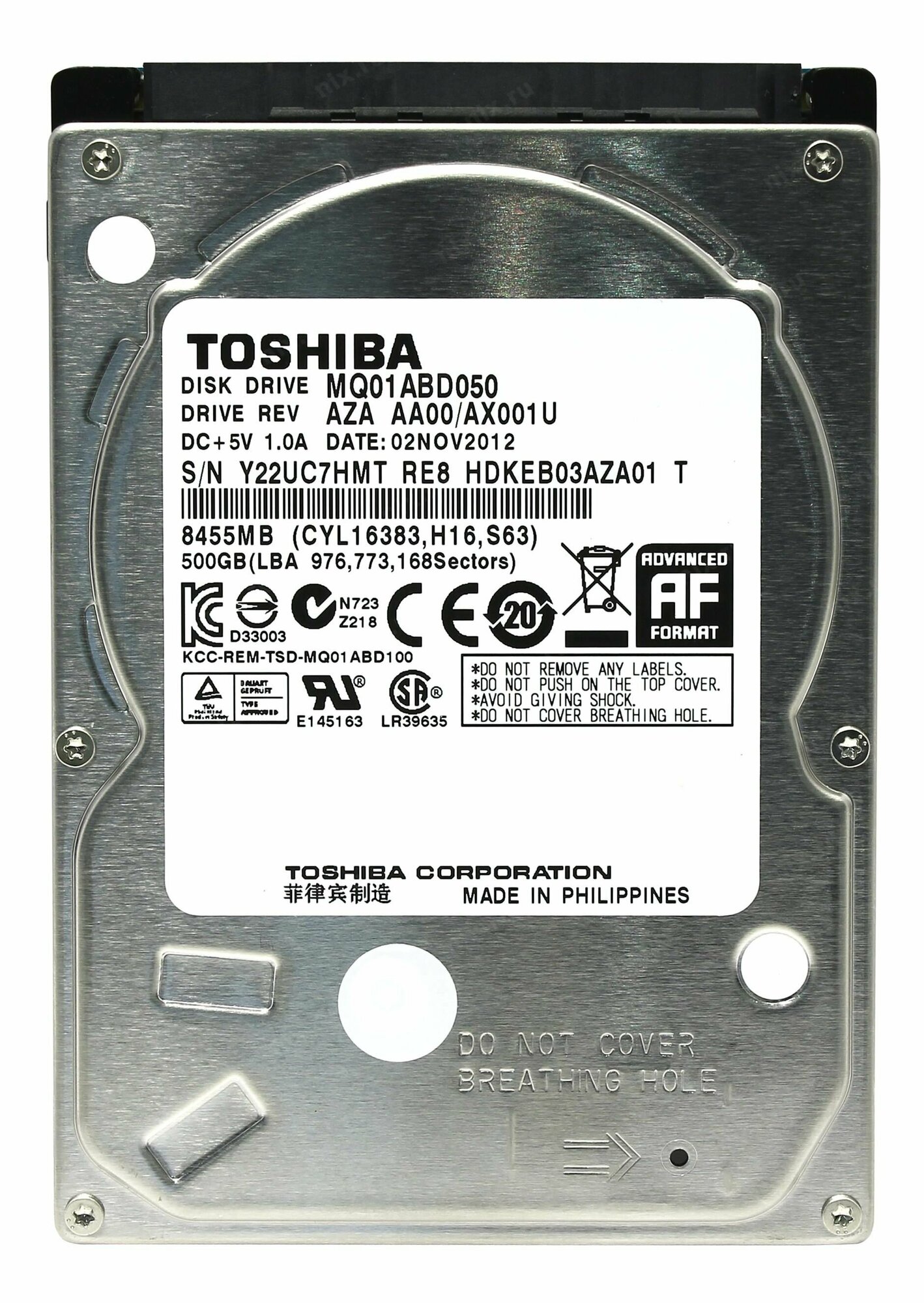 Внутренний жесткий диск Toshiba MQ01ABD050 500 Гб