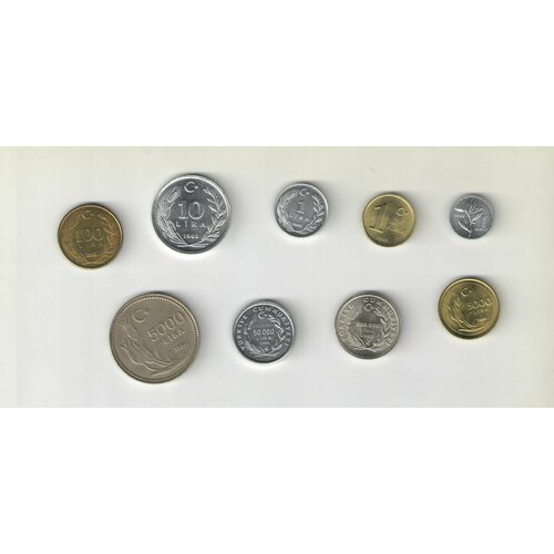Монеты 8шт 1 куруш, 1-500.000 лир Турция 1975-2005