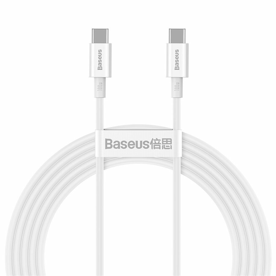 Кабель USB-C BASEUS Superior Series Type-C - Type-C, 6A, 100W, 2 м, белый