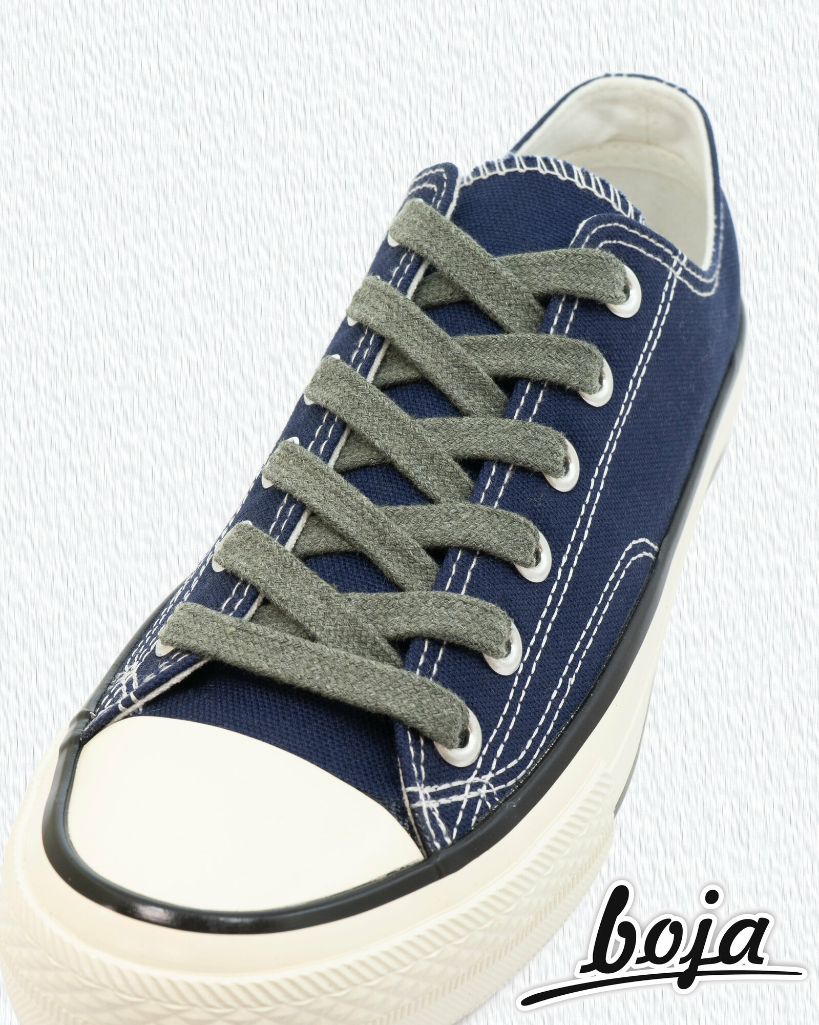 Шнурки для обуви BOJA плоские, Х/Б, хаки серо-зеленые, 120 см; для кроссовок, кед, ботинок, сапог; широкие 10 мм; НЕ эластичные; НЕ резиновые; НЕ силиконовые; без фиксаторов