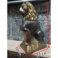 Скульптура "Лев черное золото"Интерьерная скульптура, фигура "Лев", гипсовая статуэтка, подарок, сувенир, уличное украшение, декорация дома