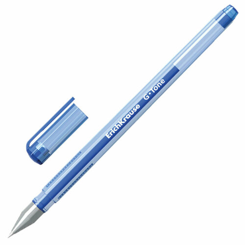 Ручка гелевая ERICH KRAUSE G-Tone, синяя, корпус тонированный синий, узел 0,5 мм, линия письма 0,4 мм, 17809 упаковка 24 шт.