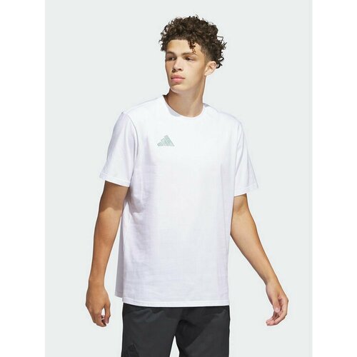 Футболка adidas, размер L [INT], белый space jam basketball jersey tune squad 6 james shirt shorts cosplay costume movie a new legacy basketball uniform t shirt pant