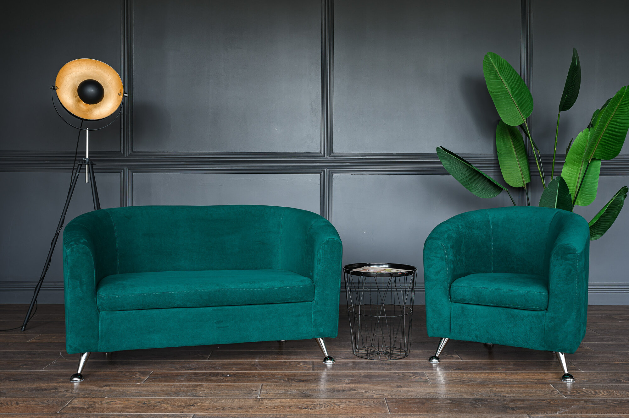 Комплект мебели Brendoss 602 диван и кресло цвет изумрудный