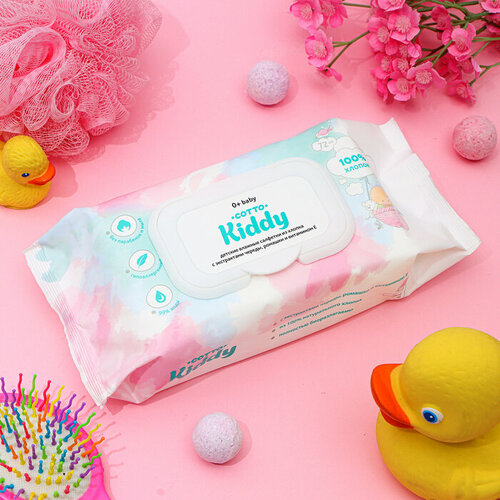 Влажные салфетки Cottokiddy детские с хлопком 72 шт 372₽