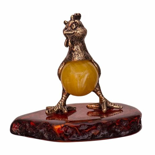 Фигурка на янтаре Курочка 4 х 3 см