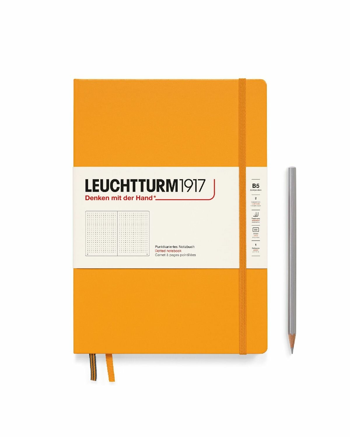 Блокнот Leuchtturm1917 Composition B5 (17.8x25.4см), 80г/м2 - 109л.в точку твердая обложка, цвет: Восходящее Солнце