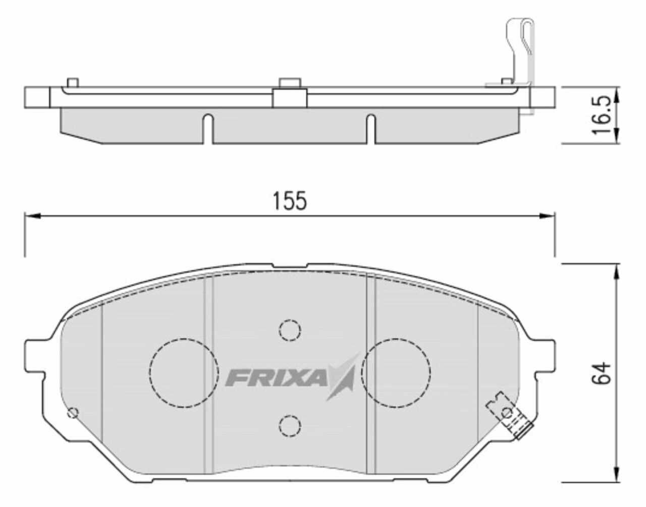 Колодки тормозные iX55 передние (4шт.) FRIXA, S1H19, HANKOOK FRIXA