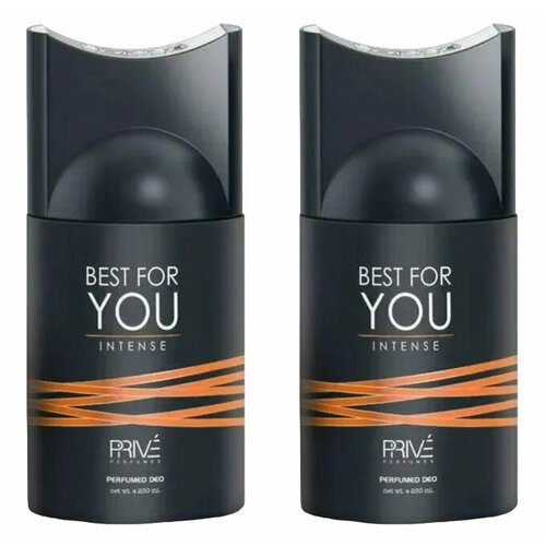 Дезодорант-антиперспирант мужской Prive Best For You Intense, парфюмированный, 250 мл, 2 шт дезодорант антиперспирант prive bright rouge 555 парфюмированный 250 мл 2 шт