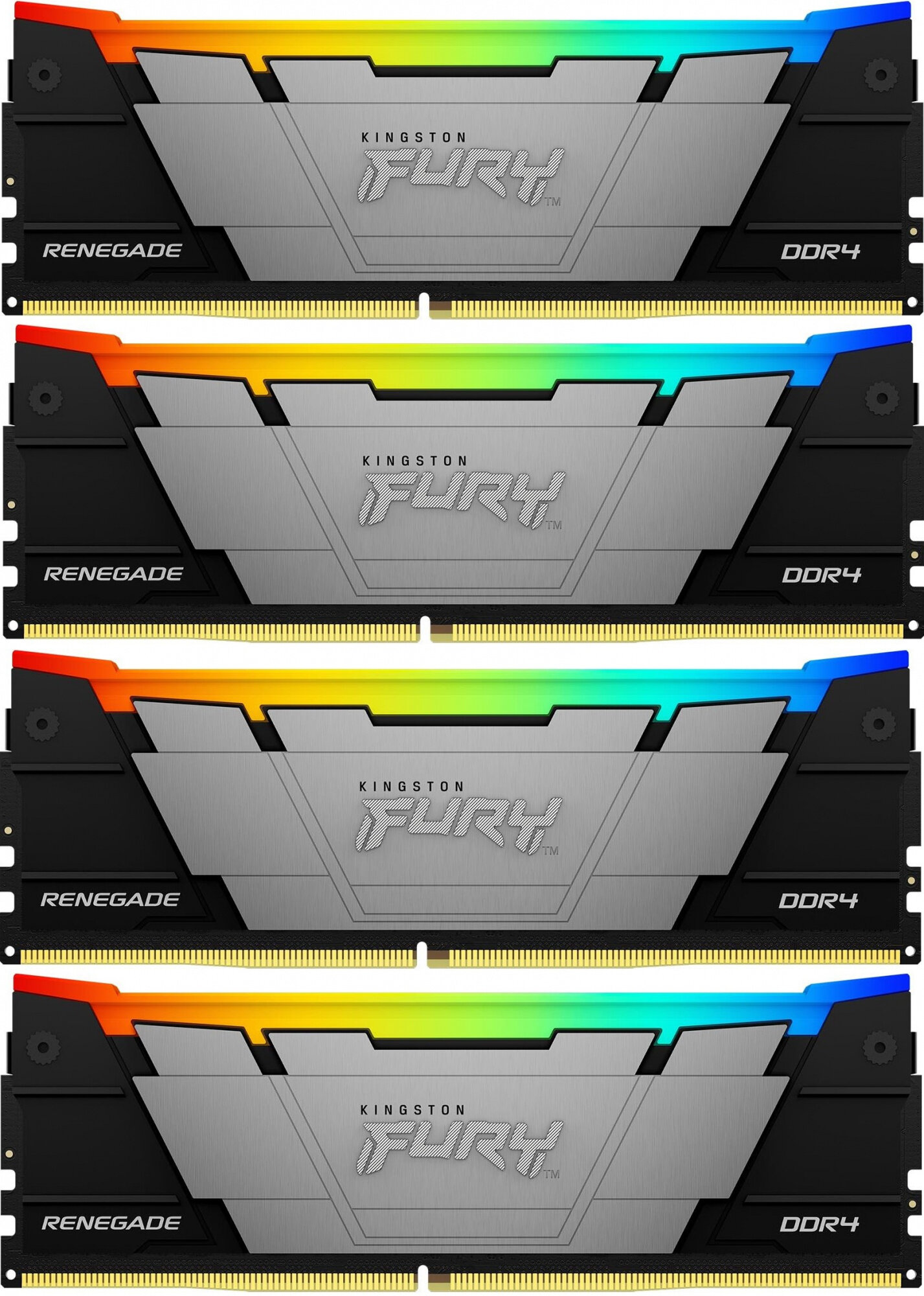 Память DDR4 4x32GB 3600MHz Kingston KF436C18RB2AK4/128 Fury Renegade RGB RTL Gaming PC4-28800 CL18 DIMM 288-pin 1.35В