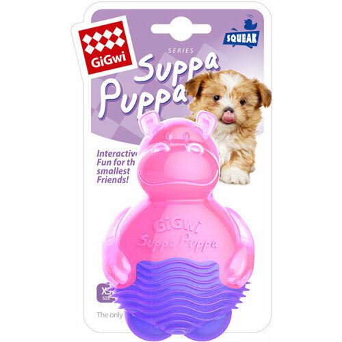 ГиГви 75425 Игрушка для собак Suppa Puppa Бегемотик с пищалкой 10см gigwi suppa puppa игрушка для маленьких собак зайка с пищалкой 17 см