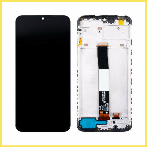 Дисплей (экран) для Xiaomi Redmi 9C модуль с рамкой (220233L2G) Черный - Premium