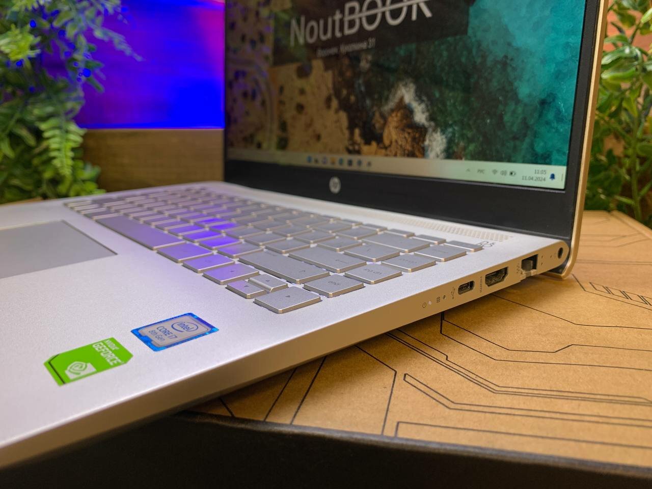 14.3" Ноутбук HP, FHD 1920x1080, Intel Core i7-8550U, RAM 8gb, SSDm2 120gb, HDD 1Tb, Nvidia GeForce 940MX, Windows 11 Pro — фото 1