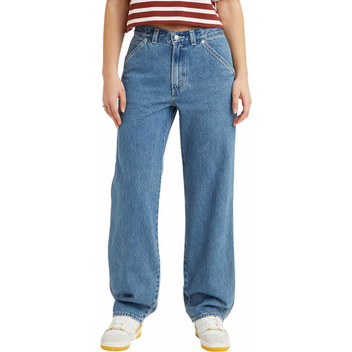 Джинсы широкие Levi's, размер 32/32, синий varofi the streets of men and women boyfriend jeans flare jeans y2k jeans baggy jeans wide leg jeans women jeans