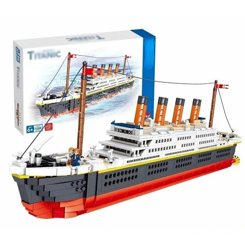 конструктор 01010 титаник микродеталь 1288 дет Конструктор корабль Титаник на подставке 1288 деталей