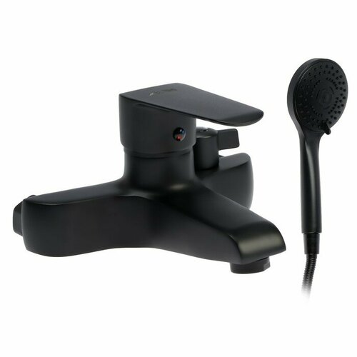Смеситель для ванны ZEIN Z3855 однорычажный душевой набор лейка 5 режимов черный 4592₽