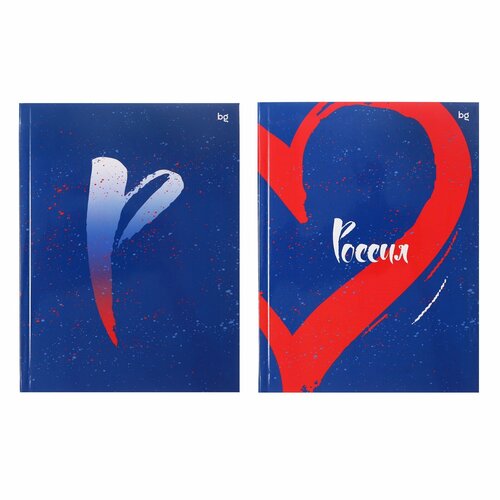 Бизнес-блокнот А5 64 листа в клетку, Россия, обложка картон, глянцевая ламинация, выборочный лак, блок 60г/м2, микс