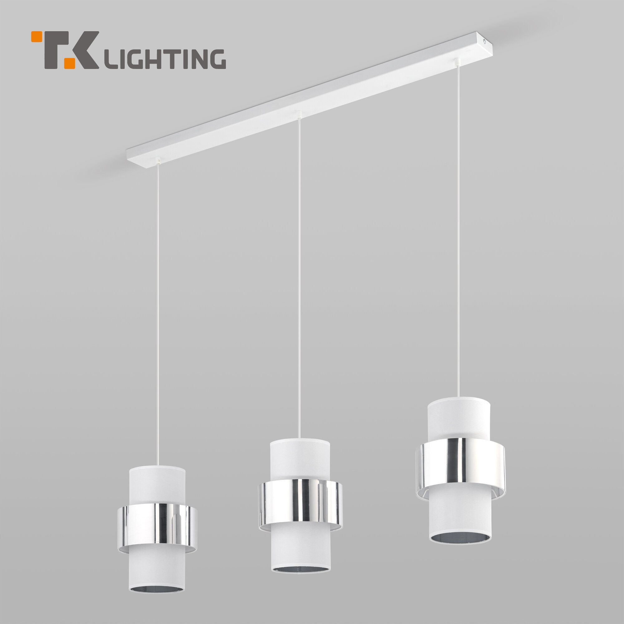 Подвесной светильник TK Lighting Calisto 850 Calisto, цвет белый / хром, 3 плафона, IP20