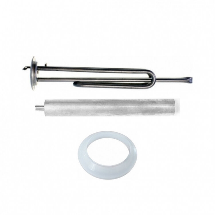 фото Комплект ТЭН RF 1500W, итатэн, D64мм, М6, клеммы под винт М4, L295мм, 220V + прокладка + анод, 20049K