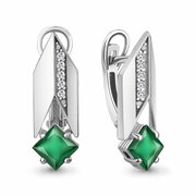 Серьги Diamant online, серебро, 925 проба, агат, фианит