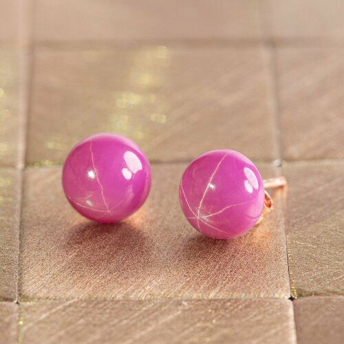 Серьги пусеты Diana Savitskaya, розовый