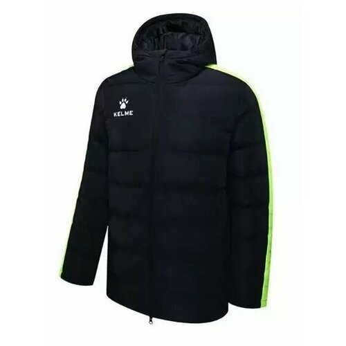 Пуховик Kelme, размер 160-2XS, черный, желтый брюки kelme размер 160 2xs черный