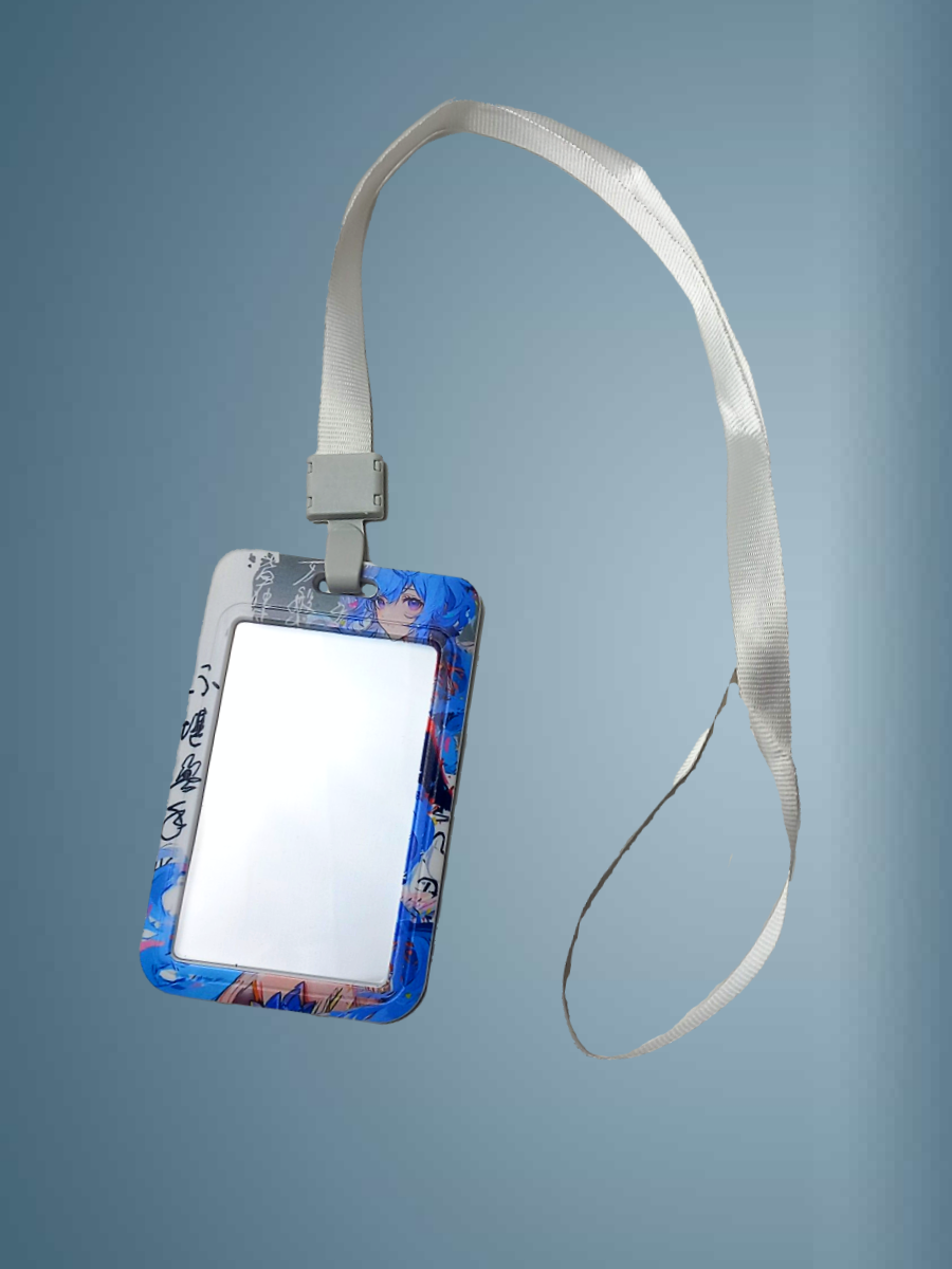 Чехол для бейджа Melody, на ленте, пластик, вертикальное крепление, голубой — фото 1