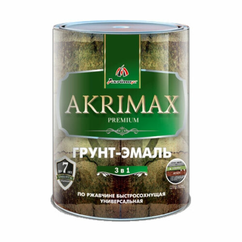 грунт эмаль 3в1 белая 20кг colorus Грунт-эмаль по ржавчине Akrimax-Рremium 3в1 глянцевая белая 0.8 кг