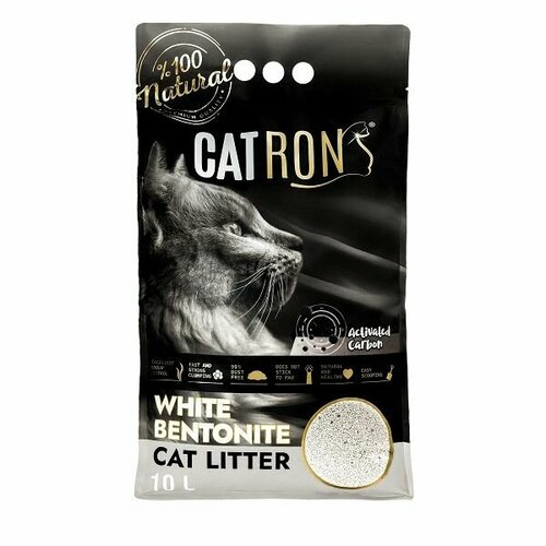 CATRON комкующийся наполнитель для кошек Active Carbon, без аромата, 10л