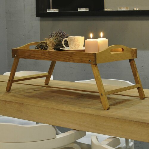 Столик поднос складной деревянный на ножках для завтрака и для кухни в подарочной упаковке покрытие бейц 2400₽