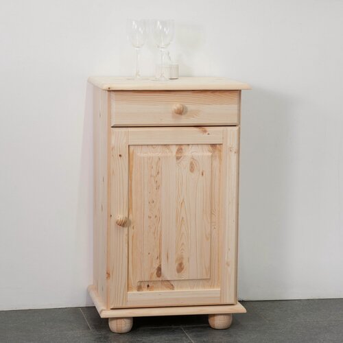 Изображение товара Тумба, 48х39х81, Лена, однодверная, из массива дерева, с ящиком, буфет для кухни, лак, Dipriz