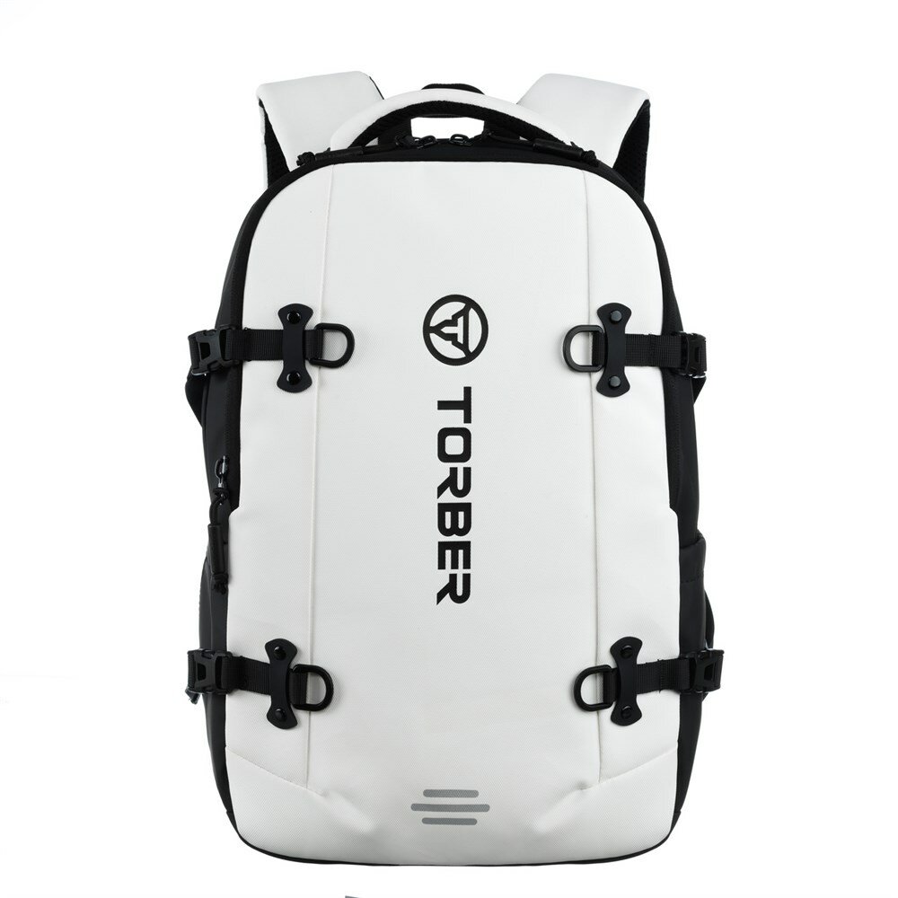 Рюкзак спортивный TORBER Xtreme TS1101WH с отделением для ноутбука 18", белый/чёрный, полиэстер 900D, 31х12х46 см, 17 л