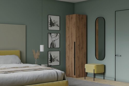 Изображение товара Шкаф распашной МебельЛэнд24 Лорена Пакс - 1 Дуб Табачный 60x50x220 для одежды однодверный