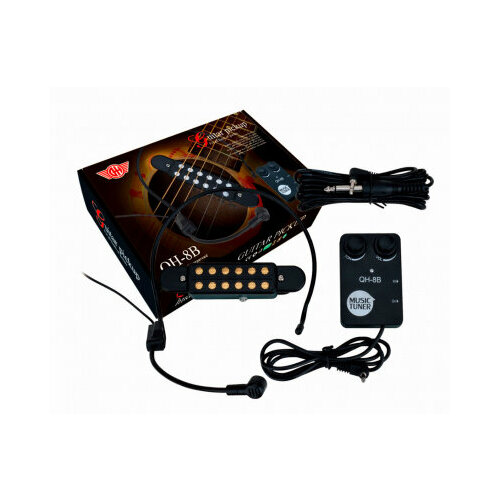 Звукосниматель (пьезодатчик) для акустических гитар GH QH-8B cherub wcp 60v звукосниматель пьезодатчик для скрипки