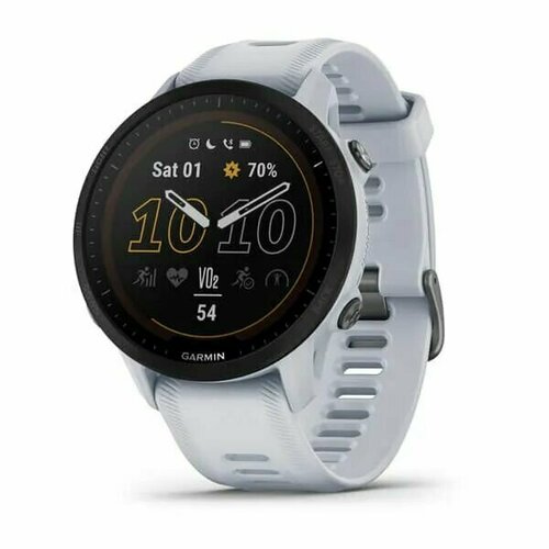 Умные часы Garmin Forerunner 955 Solar GPS, белый камень умные часы garmin forerunner 955 black