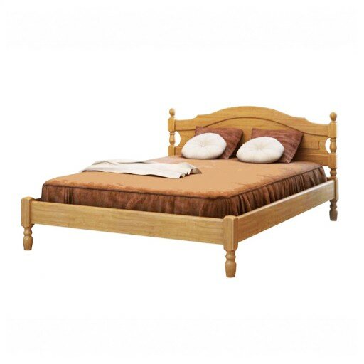 Кровать №3 деревянная 140х200 см из массива сосны двуспальная Сосновый Дом