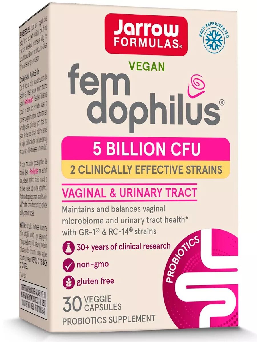 Пробиотик fem dophilus, 30 капсул
