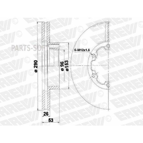 ERREVI 713715 Тормозной диск Nissan Cabstar передний 4980₽