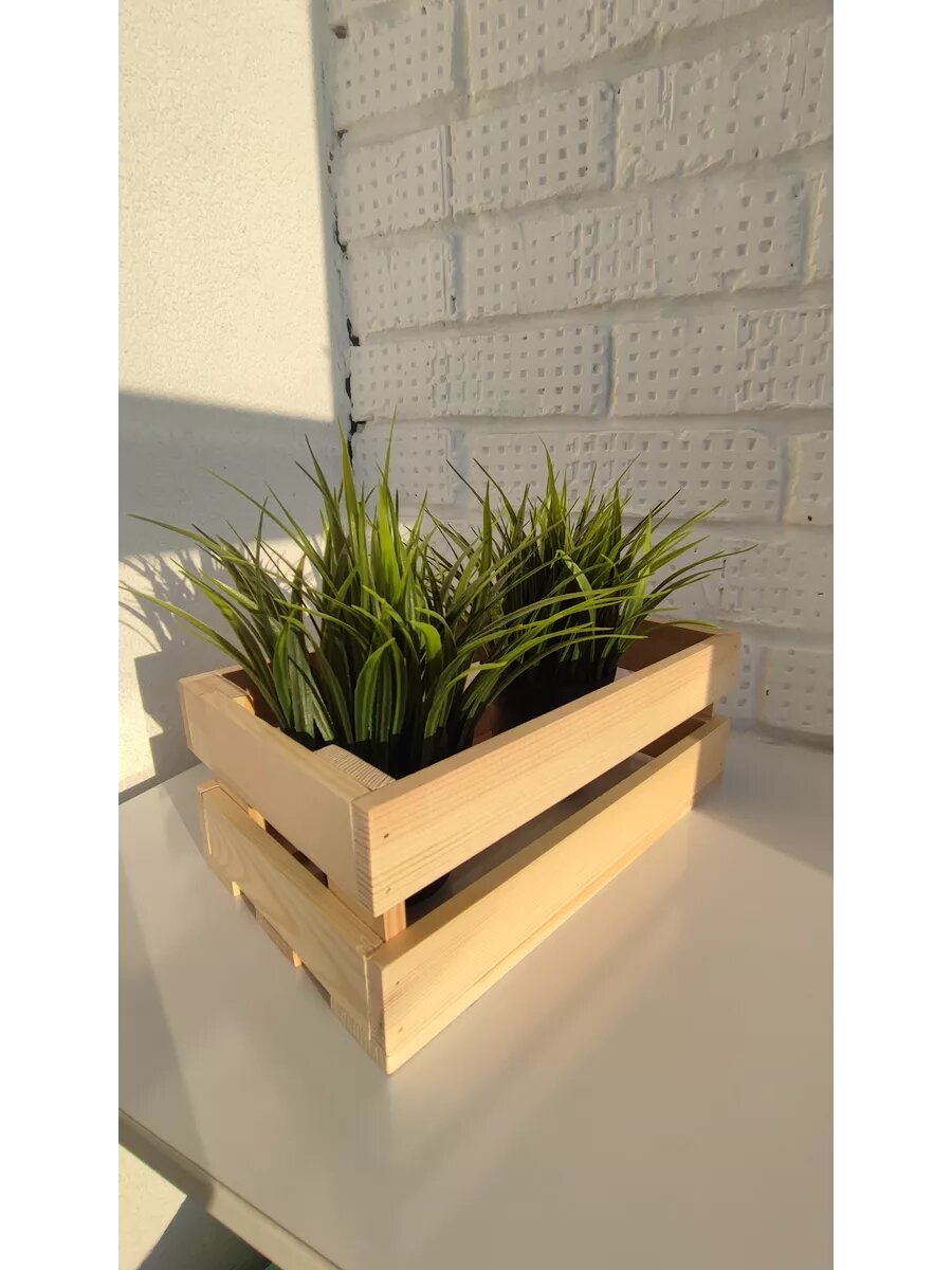 фото Ящик флористический деревянный 29х17х11 см