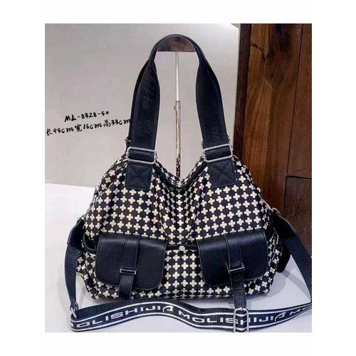 Сумка тоут , черный, бежевый