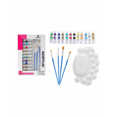 Краски акриловые 12 цветов в тюбиках по 12 мл 950₽