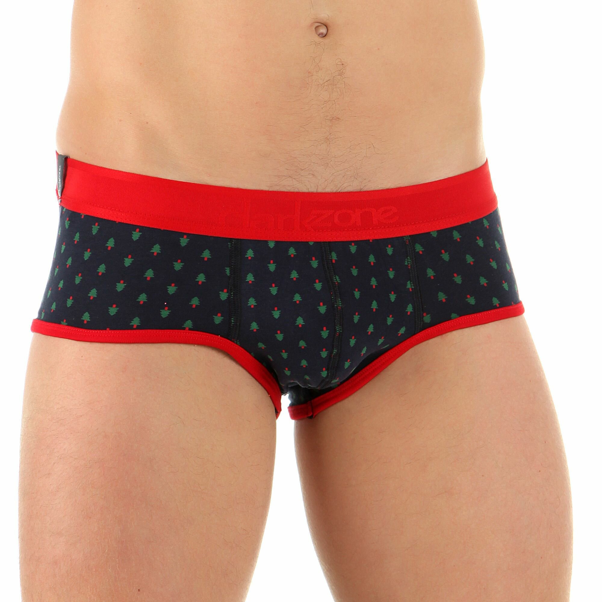 Мужские трусы-брифы с принтом в виде ёлочек, S