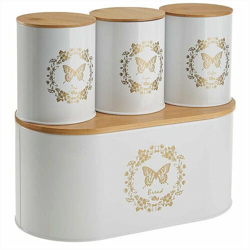 ALPENKOK AK-4012 Хлебница металлическая с банками для сыпучих 2606₽