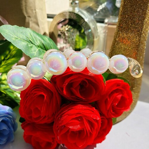 Заколка-банан для волос с перламутровым жемчугом \ женский аксессуар для прически