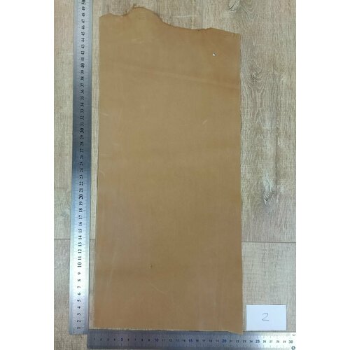 Кожа для рукоделия - кусок св. коричневой (0.5-0.7 мм, теленок) тонкой натуральной кожи