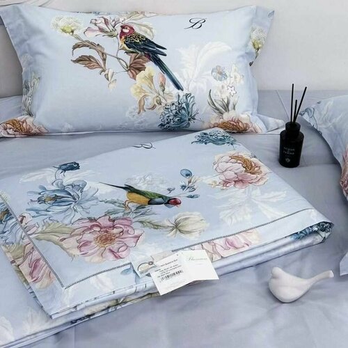 Комплект постельного белья с одеялом Blumarine, Мако-Сатин (Египетский хлопок), Евро, наволочки 50x70