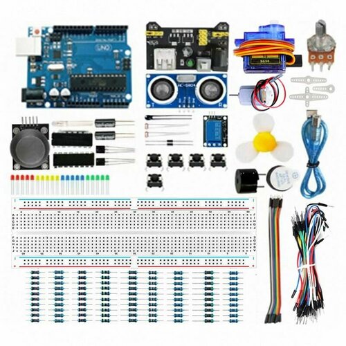 Стартовый набор Beginner Starter Kit на базе контроллера Arduino UNO R3 (25 позиций) желтый