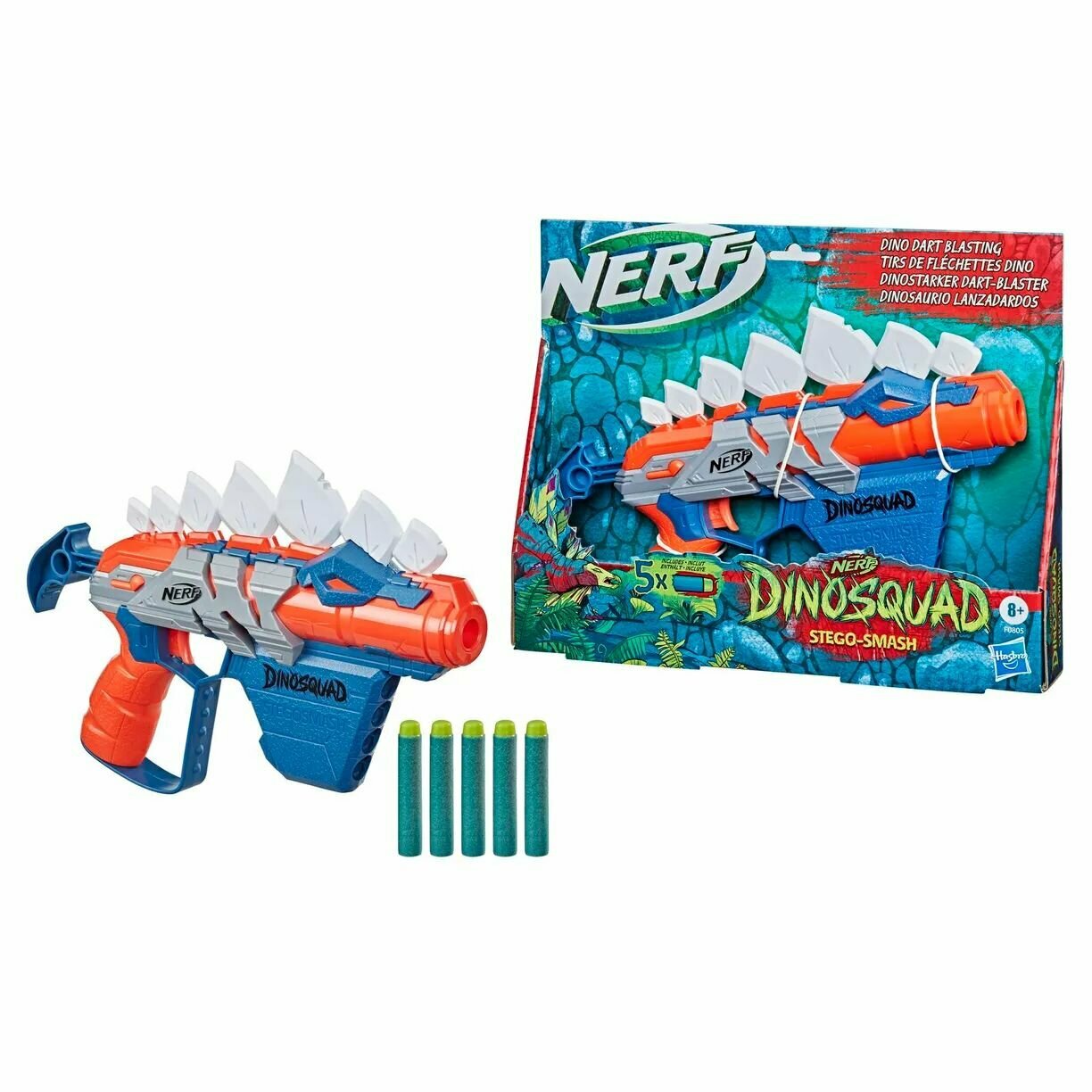 Игрушка Бластер Нерф (Nerf Blasters) - Диносквад Stego-Smash F0805